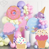 24/36inch Donut Kt Board Macaron Cake Ice Cream Cutout Backdrop for Birthday Wedding Baby Shower Baptism Summer Theme Party Deco