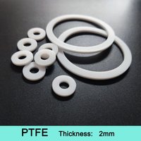 Hard PTFE Gasket Flat Washer Thickness 2mm ID 6mm~100mm Resistant to High&Low Temperature Anti-aging For Flange ID*OD*CS