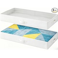 2-piece under bed storage container, 2 thin storage boxes under the bed, under bed clothing storage box