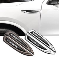 2Pcs Car Styling Side Fender Knife Emblem Stickers Badge Decal For Nissan Qashqai J11 J10 Versa Juke Kicks Patrol Y62 March 350z