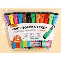 12Pcs/set 2024 coloful School Classroom Supplies Magnetic Erasable Whiteboard Pens Marker Dry Eraser Pages Children's Drawing