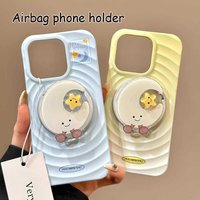 INS Korean Cute Moon Stars Rotation For Magsafe Phone Griptok Stand For IPhone 16 Pro Magnetic Wireless Airbag Charging Bracket