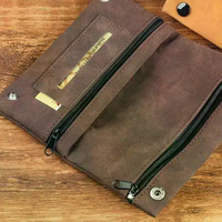 Frosted Leather Hand Cigarette Bag Foldable Storage Bag Handmade Tobacco Lighter Pouch Multifunctional Tobacco Moisturizing Bag