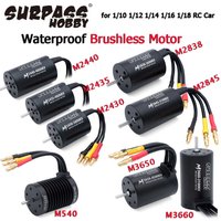 SURPASS HOBBY Waterproof Brushless Motor M2430/2435/2440/2838/2845/540/3650/3660 for Wltoys 1/10 1/12 1/14 1/16 1/18 RC Car Boat