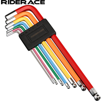 Bicycle Hex Key Set MTB Road Bike Repair Tool Kit Service Wrench Colorful Hexagon Spanner Flat Ball Opening 1.5/2/2.5/3/4/5/6mm