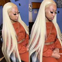 250% Density HD Transparent 613 Blonde Straight 13x6 Lace Front Human Hair Wigs For Women Brazilian Lace Frontal Wig Pre Plucked