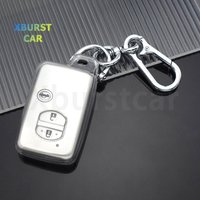 Transparent TPU Car Key Case Cover For Toyota Highlander Land Cruiser Prado Camry Crown Majesta Kluger Mark X Subaru Foreste XV