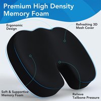Car Booster Cushion Ergonomic Seat Cushion U-shaped Memory Foam Rebound Tailbone Cushion Office Chair Long-term Sitting Cushion