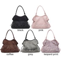 Korean Retro Dot Print Tote Bag Women Patchwork Large Capacity Shoulder Bag Ladies Hot Girl Y2K Harajuku Sweet Underarm Bags