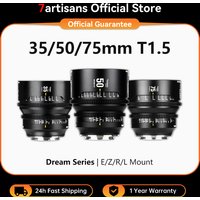 7artisans 35mm 50mm 75mm T1.5 Full Frame Large Aperture Dream Series Cinema Lens for Sony E Nikon Z Canon RF Leica L Camera Lens