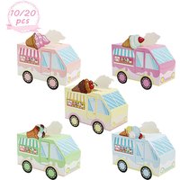 10/20PCS Colorful 3D Ice Cream Truck Treat Boxes, Kids Birthday Summer Ice Cream Party Favor Goodie Boxes, Baby Shower Party