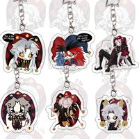 The Freak Circus Acrylic Keychain Anime Cartoon Pierrot Game Role Keyring Harlequin Bag Pendant Student Decoration Birthday Gift