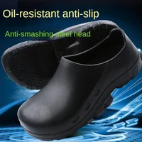 Chef Shoes Cafeteria Anti Slip Waterproof Anti Impact Aluminum Toe Shoes Hotel Work Shoes Kitchen Safety Shoes