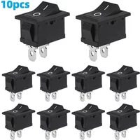 10pcs Snap-in Boat Rocker Switch Toggle Power SPST ON-OFF 2 Pin AC 250V 6A 125V 10A 2 Pin Position Snap Switch for Car Auto Boat