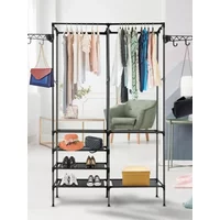 Double-Row Coat Rack Household Large Wardrobe Hangers for Clothes and Shoes Reinforced Fashionable and Minimalist Clothes Hanger