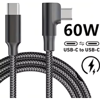 60W 90 Degree Elbow USB C Type C Fast Charging Cable for iPhone 17 16 15 Pro Max Samsung S25 S24 Xiaomi Redmi POCO OnePlus Oppo