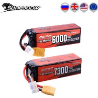 Sunpadow 4S Lipo Battery for 6000mAh 7300Ah 70C 14.8V with XT90 Plug Connector For RC Car Truck Tank Truggy Vehicle Buggy Hobby