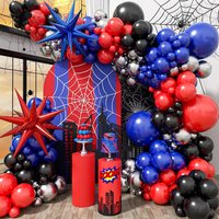 Black Red and Blue Balloon Arch Set Spider Theme Balloon Arch for Shower Spider Theme Birthday Party Decoration