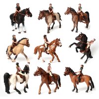 Horse Playset Animal Figurines Equestrian Rider Action Figure Farm Plastic Animals Toy Horses Novel Children Toys for Kids Gifts