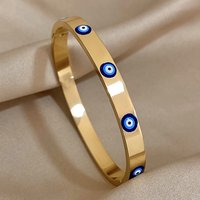 Dripping Oil Evil Eyes Stainless Steel Bracelet for Women Devil Cuff Bangle Party Wristband Jewelry Accessories Gifts