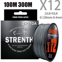 X12 100M 300M Braided Fishing Lines 12 Strands MultiColor Multifilament Saltwater PE Line 22 25 30 39 50 65 92LB 0.128mm-0.4mm