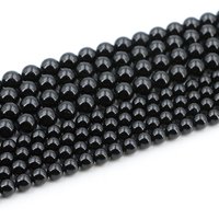4/6/8/10/mm Natural Stone Black Tourmaline Round Loose Bead Crystal Stone Jewelry Making DIY Accessorie Bracelet Necklace Gift