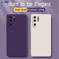 Original Square Liquid Silicone Phone Cover for Huawei P10 P20 P30 P40 Pro Plus Lite 4G 5G 360 Protection Shockproof Case P30Pro