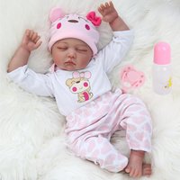 Reborn Baby Dolls 22 inch Realistic Soft Vinyl Silicone Cloth Body that Looks Real Newborn Baby with Eyes Closed