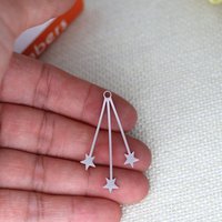 3pcs Stainless Steel Star Charms Pentagram Pendant for DIY Jewelry Making Earrings Necklace Tassels Craft Accessories Wholesale