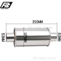 Universal Car Exhaust Systems Muffler Middle Pipe 2.5 Inch Stainless Steel Straight Muffler Resonator