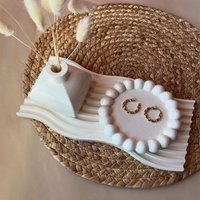 3pcs/ Set Resin Silicone Molds: Long Wavy Striped Tray, Square Vase Mold, and Round Lace Tray, Cement, Concrete, Soap Making