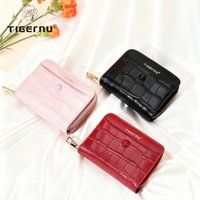 Tigernu Woman's Wallets Pink Card Wallet Purses For Woman Genuine Leather Coin Purses Light Women Card Holders Female Card Bags