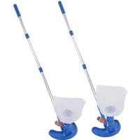 Pool Vacuum Suction Tool with Brush Portable Telescopic Rod Plastic Pool Vacuum Jet Cleaner for Spa Center Fountain