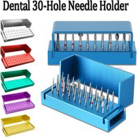 Dental 30-Hole Needle Holder Aluminum Alloy Sterilization Holder Pole Temperature Resistant Bur Grinding Head Placement Box