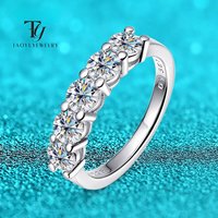 TY White Gold D Color 4mm Moissanite Ring For Women 925 Silver 1.5CT Stone Match Dia Wedding Band Bride S Sterling Sier
