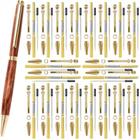 HHO-For DIY Lathe Turning- 20-Pack 7Mm Slimline Pen Kit In Brass Hardware& 5 Finishes, Includes Wood Turning Twist Pencil Refill