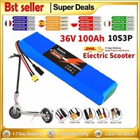 36V 100Ah 18650 wiederaufladbarer Lithium-Akku 10S3P 1000W Leistung für modifizierte Fahrräder, Roller und Elektrofahrzeuge mit BMS+Ladegerät