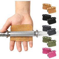 1 Pair Cowhide Weightlifting Gloves Four-finger Palm Protection Anti-slip Wear-resistant Fitness Sports Training Palm Guard