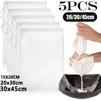 1/5Pcs Reusable Nut Milk Bags Strainers Unbleached Nylon Cheesecloth Bag Food Cheese Yogurt Filter Kitchen Fine Mesh Strainer image 4