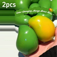 HOT! Handmade Mango Stress Ball Squeeze Toy, Color-Changing Mango Squishy Fidget Ball, ASMR Sensory Stress Relief Toy