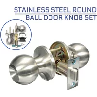 25mm-45mm Round Ball Door Lock Stainless Steel Bathroom Door Knob Set Handle Passage Lock Contemporary Internal Door Knob Pair