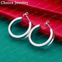 925 Sterling Silver Round Earrings Stud Earrings Charm Trend Birthday Gifts Fashion Party Fine Jewelry