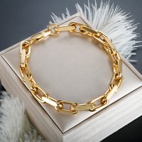 Bracelet épais en acier inoxydable pour hommes et femmes, plaqué or, étanche, bijoux cubains, haute qualité, mode classique, vente en gros