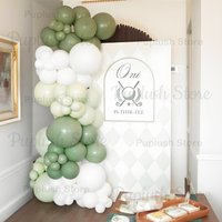 122Pcs Sage Pastel Green White Balloons Arch Macaron Retro Green Balloons Garland for Baby Shower Weddings Birthday Party Decor