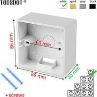 40 mm White Switch Box European Standard On Wall Socket Box White Wall Surface Mount Box PVC 86 Type Flame Retardant UL 94 V-0