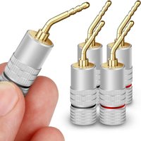 4pcs Musical Sound Hi-Fi 2mm Banana Plugs Speaker /Amplifier Cable Connectors Banana Plugs Audio Jack Speaker Plugs Connector