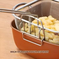 COPPERPAN 9.5 Inch Stainless Steel Deep Fryer 4-Piece Set Frying Easy To