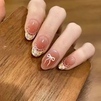 Press On Nails False Nails Decoration Manicure Wearing 10pcs/Set Nail Plates Full Cover With DIY Flower Rhinestones Tips Art