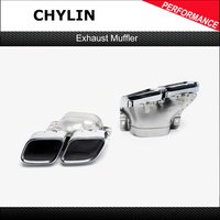 1 Pair Quad Exhaust Tips Tail Throat 4 Outlets 304 Stainless Steel Fit for Mercedes-AMG C63/S W205 S205 C205 A205 Facelift 2019+