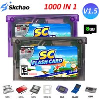 NEW SCFW V1.5 Mini SC Card 1000+ in 1 Flash GBA Card For GBA GBC GB NES with Adapter With 8G TF Card Game Console Accessories